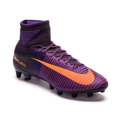 Image of Nike Mercurial Superfly V AG Soccer Cleats Purple Bright Citrus - KicksNatics