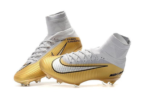 Image of Nike Mercurial Superfly V QuintoTriunfo FG Soccer Cleats Golden White - KicksNatics