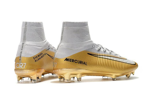 Image of Nike Mercurial Superfly V QuintoTriunfo FG Soccer Cleats Golden White - KicksNatics