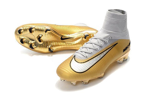Image of Nike Mercurial Superfly V QuintoTriunfo FG Soccer Cleats Golden White - KicksNatics