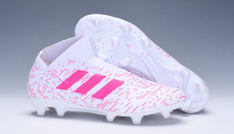 Image of Adidas Nemeziz 18+ FG White Pink no Lace - KicksNatics