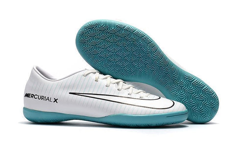 Image of Nike Mercurial Victory VI CR7 IC LA0043 White/SkyBlue/Black - KicksNatics