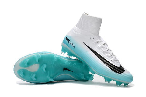 Image of Nike Mercurial Superfly V FG Soccer Cleats White Metallic Green - KicksNatics