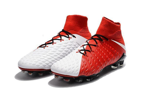 Image of Nike Hypervenom Phantom III DF FG Soccer Cleats Red White - KicksNatics