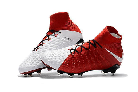 Image of Nike Hypervenom Phantom III DF FG Soccer Cleats Red White - KicksNatics