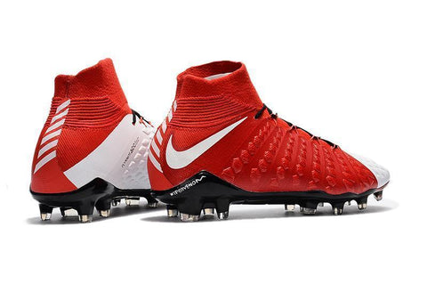 Image of Nike Hypervenom Phantom III DF FG Soccer Cleats Red White - KicksNatics
