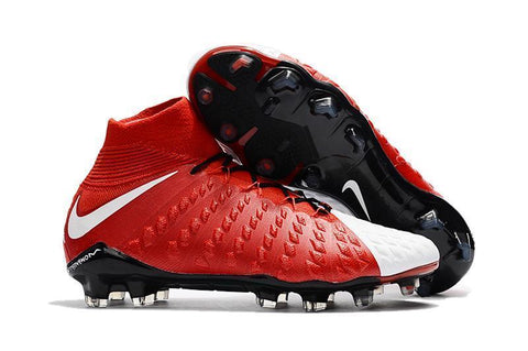 Image of Nike Hypervenom Phantom III DF FG Soccer Cleats Red White - KicksNatics
