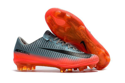 Image of Nike Mercurial Vapor XI CR7 FG Soccer Cleats Cool Grey Orange - KicksNatics