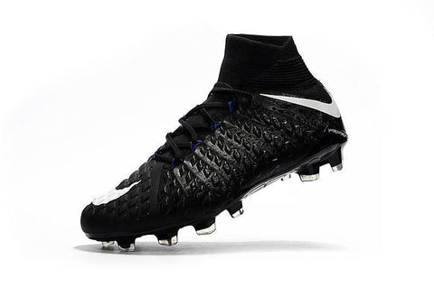 Image of Nike Hypervenom Phantom III DF FG Soccer Cleats Blackout Black White - KicksNatics