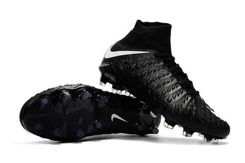 Image of Nike Hypervenom Phantom III DF FG Soccer Cleats Blackout Black White - KicksNatics