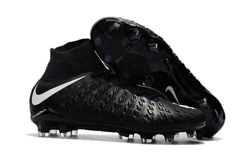 Image of Nike Hypervenom Phantom III DF FG Soccer Cleats Blackout Black White - KicksNatics