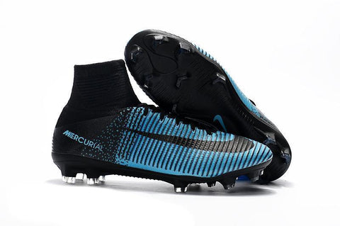 Image of Nike Mercurial Superfly V FG Soccer Cleats Blue Black - KicksNatics