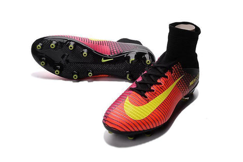 Image of Nike Mercurial Superfly V AG Soccer Cleats Total Crimson Black Pink - KicksNatics
