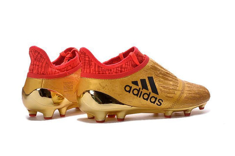 Image of Adidas X 16+ Purechaos FG/AG Soccer Cleats Metallic Gold Red - KicksNatics