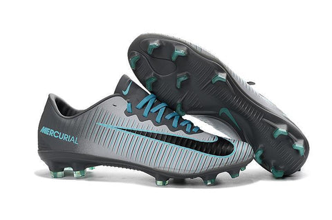 Image of Nike Mercurial Vapor XI FG Soccer Cleats Grey Black Blue - KicksNatics