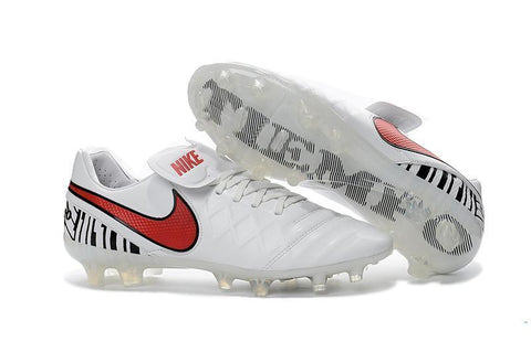 Image of Nike Tiempo Legend VI FG Soccer Cleats White Black Red - KicksNatics