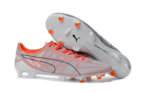 Image of PUMA evoSPEED 1.4 SL FG Soccer Cleats White Solar Pink - KicksNatics