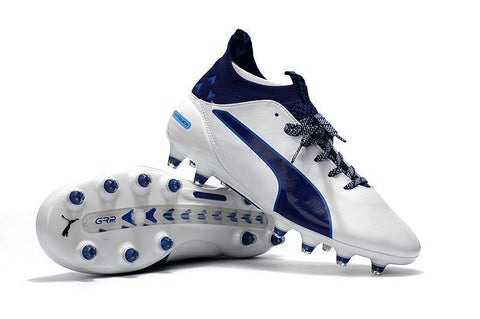 Image of PUMA evoTOUCH Pro FG Soccer Cleats White Deep Blue