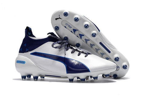 Image of PUMA evoTOUCH Pro FG Soccer Cleats White Deep Blue