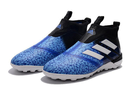 Image of Adidas ACE Tango 17+ Purecontrol Turf Soccer Cleats Blue Crystal Black - KicksNatics