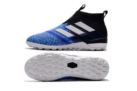 Image of Adidas ACE Tango 17+ Purecontrol Turf Soccer Cleats Blue Crystal Black - KicksNatics