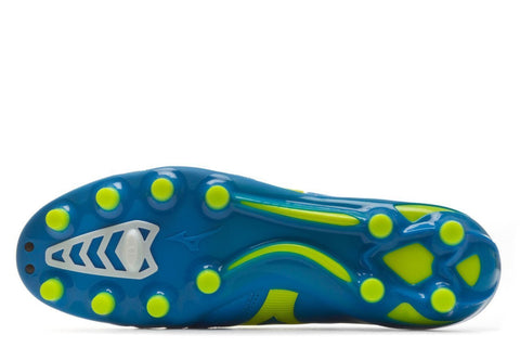 Image of Mizuno Morelia Neo II FG Soccer Cleats Diva Blue Safety Yellow - KicksNatics