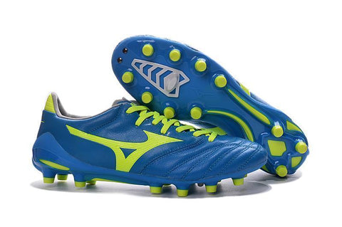 Image of Mizuno Morelia Neo II FG Soccer Cleats Diva Blue Safety Yellow - KicksNatics