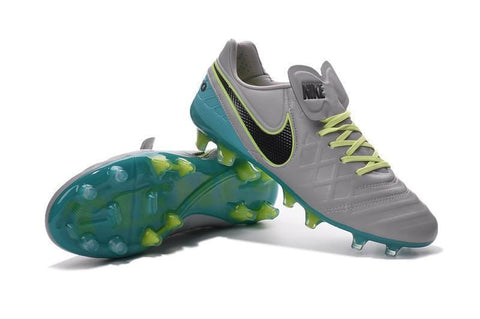 Image of Nike Tiempo Legend VI FG Soccer Cleats Grey Green Black - KicksNatics