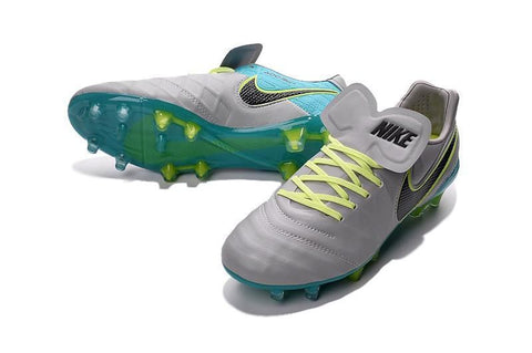 Image of Nike Tiempo Legend VI FG Soccer Cleats Grey Green Black - KicksNatics