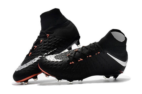 Image of Nike Hypervenom Phantom III DF FG Soccer Cleats Black Metallic Silver - KicksNatics