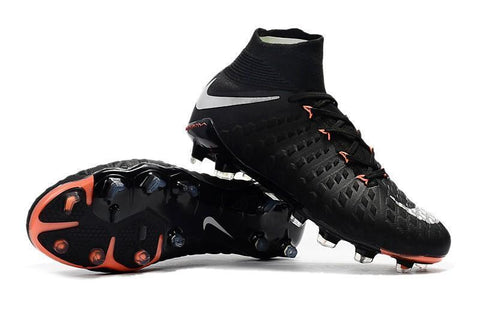 Image of Nike Hypervenom Phantom III DF FG Soccer Cleats Black Metallic Silver - KicksNatics