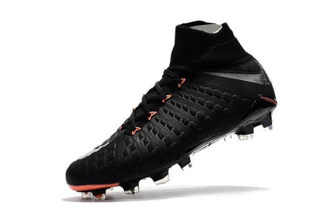 Image of Nike Hypervenom Phantom III DF FG Soccer Cleats Black Metallic Silver - KicksNatics