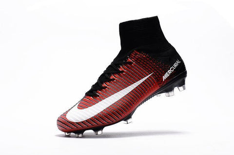 Image of Nike Mercurial Superfly V FG Soccer Cleats Red Black White - KicksNatics