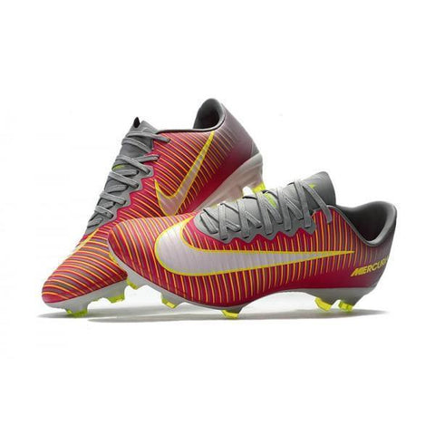 Image of Nike Mercurial Vapor XI FG Soccer Cleats Red Grey Yellow White - KicksNatics