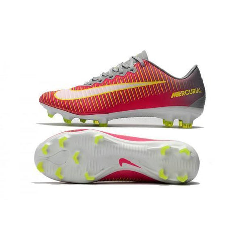 Image of Nike Mercurial Vapor XI FG Soccer Cleats Red Grey Yellow White - KicksNatics