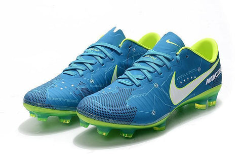 Image of Nike Mercurial Vapor XI Neymar FG Soccer Cleats Blue Electric Green - KicksNatics