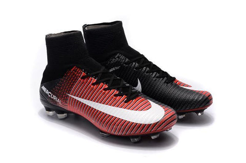 Image of Nike Mercurial Superfly V FG Soccer Cleats Red Black White - KicksNatics