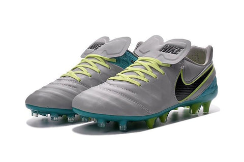 Image of Nike Tiempo Legend VI FG Soccer Cleats Grey Green Black - KicksNatics