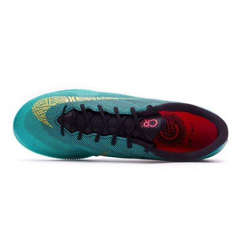 Image of Nike Mercurial VaporX XII Academy CR7 IC Soccer Cleats Clear Jade - KicksNatics