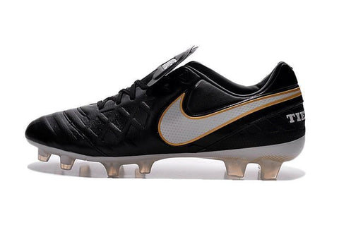 Image of Nike Tiempo Legend VI FG Soccer Cleats Black White Gold - KicksNatics