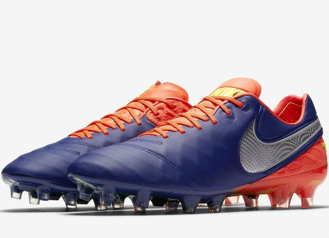 Image of Nike Tiempo Legend VI FG Soccer Cleats Deep Royal Blue Total Crimson - KicksNatics