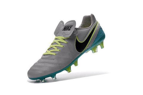 Image of Nike Tiempo Legend VI FG Soccer Cleats Grey Green Black - KicksNatics