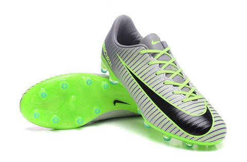Image of Nike Mercurial Vapor XI AG Soccer Cleats Grey Black Green - KicksNatics