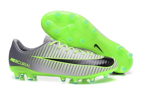 Image of Nike Mercurial Vapor XI AG Soccer Cleats Grey Black Green - KicksNatics