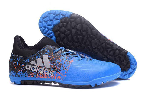 Image of Adidas X 16.3 Turf Soccer Cleats Blue Black White - KicksNatics