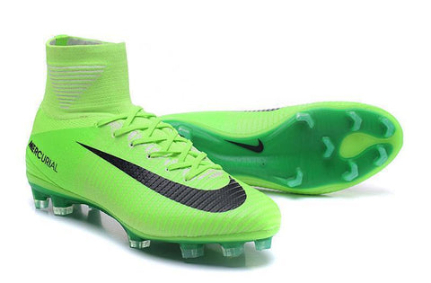 Image of Nike Mercurial Superfly V FG Soccer Cleats Grass Green Black - KicksNatics
