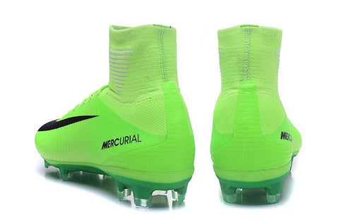 Image of Nike Mercurial Superfly V FG Soccer Cleats Grass Green Black - KicksNatics