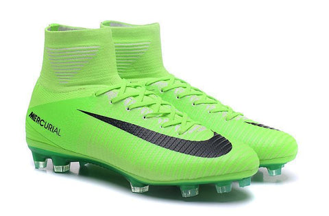 Image of Nike Mercurial Superfly V FG Soccer Cleats Grass Green Black - KicksNatics