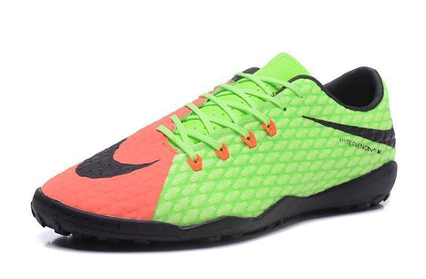 Image of Nike Hypervenom Phelon III Turf Soccer Cleats Grass Green Orange - KicksNatics