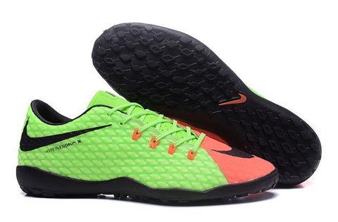 Image of Nike Hypervenom Phelon III Turf Soccer Cleats Grass Green Orange - KicksNatics